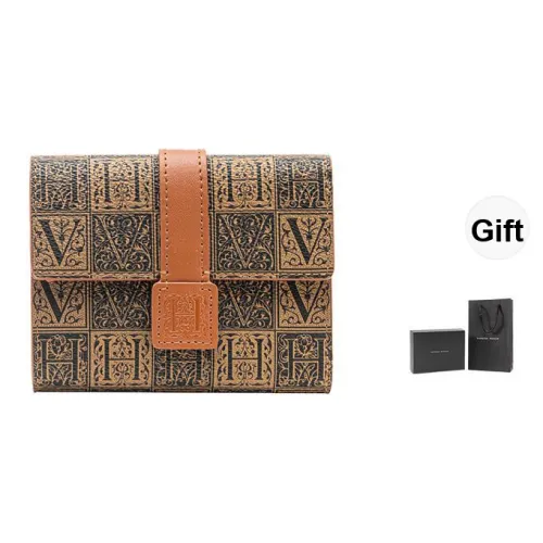 VANESSA HOGAN Коровья кожа Клатч Монета Кошелек Кошелек Маленький Женский Зеленый Темно-коричневый Серый Желтый Коричневый