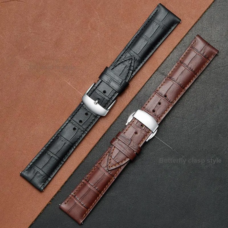 IStrap Omega Compatibility Watch Band 16/18/19/20/21/22mm Cowhide Leather Material-4