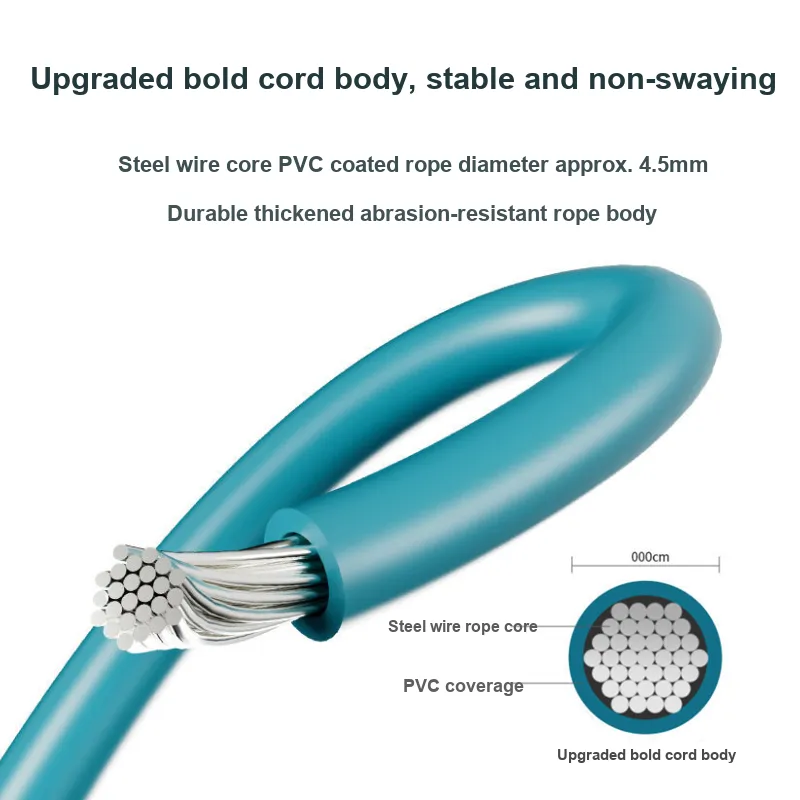Ledomoda Aerobic Fat Reduction Non Countable Jump Ropes Fitness Crowd Sponge Controller PVC Plastic Rope-16