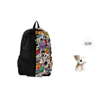 Yalu Nylon Backpack Regular Unisex White/Red/Green