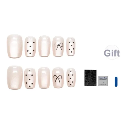 OUYUJI False Nail Короткий LADDER Короткий Квадрат Круглый Ледяная прозрачность Гороховый узор Smudge Coquette