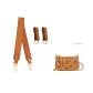 Brown Cow Leather Gold-Tone Lock Wide+Abrasion-Resistant (Length 100CM)