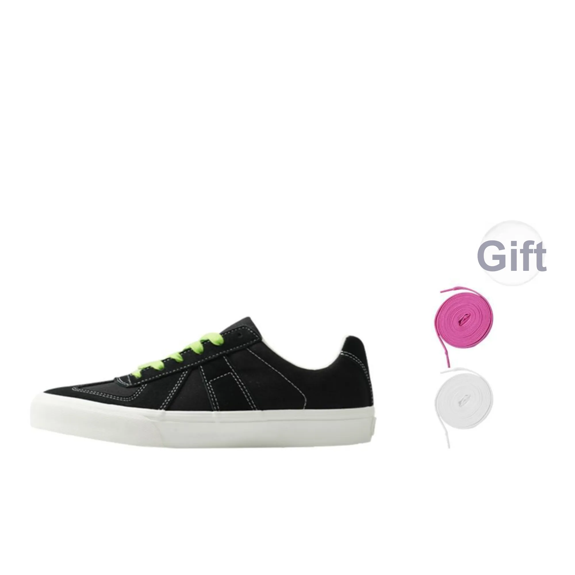 GOLUCK Coverage Cushioning Abrasion Resistant Low Top Skateboard Shoes Unisex Black