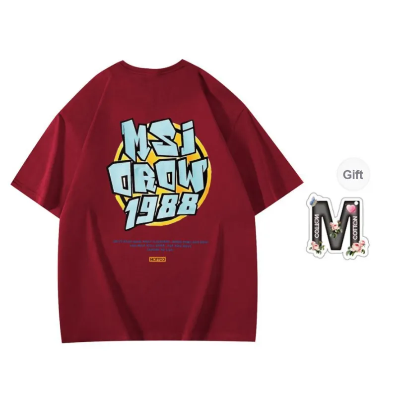 Cotton Shopping Drop Shoulder Sleeve T-Shirt Unisex-5