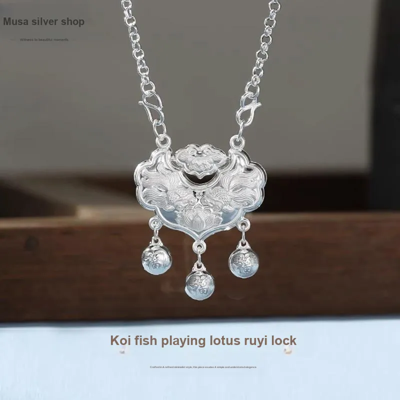 MIAOYINGE 999 Fine Silver Necklaces Women's-3