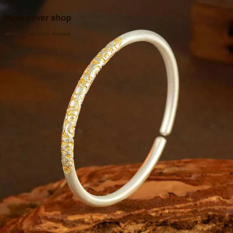 MIAOYINGE 999 Fine Silver Bangles Women's-1