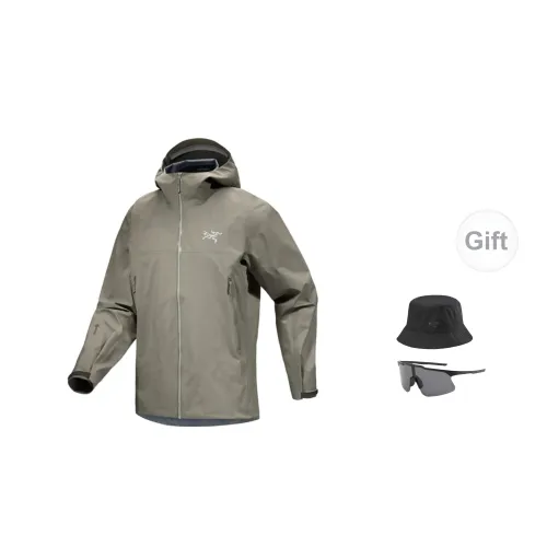 Arcteryx Windbreaker Jackets Men Dusty Green Grey Includes Hat And Glasses