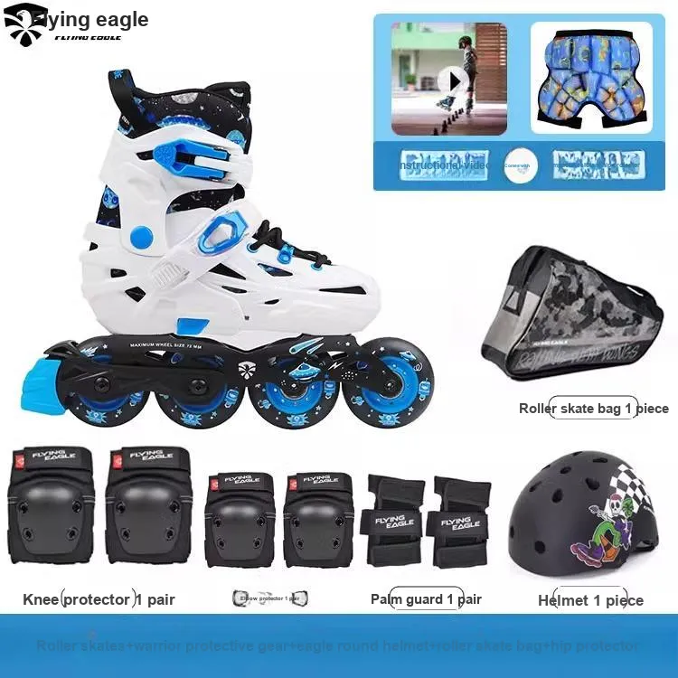 FLYING EAGLE Inline Skates Outdoor Park Square Kids' Blue White-2