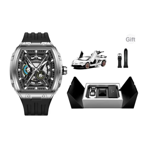 PONIGER Wind Child Watch Мужские часы High END Моделирование Автоматический механический механизм Резиновый ремешок