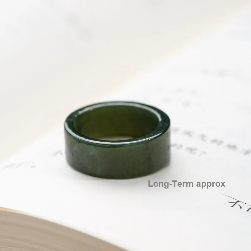 Xianyuan Hetian Jade Rings Green Jade Unisex-1