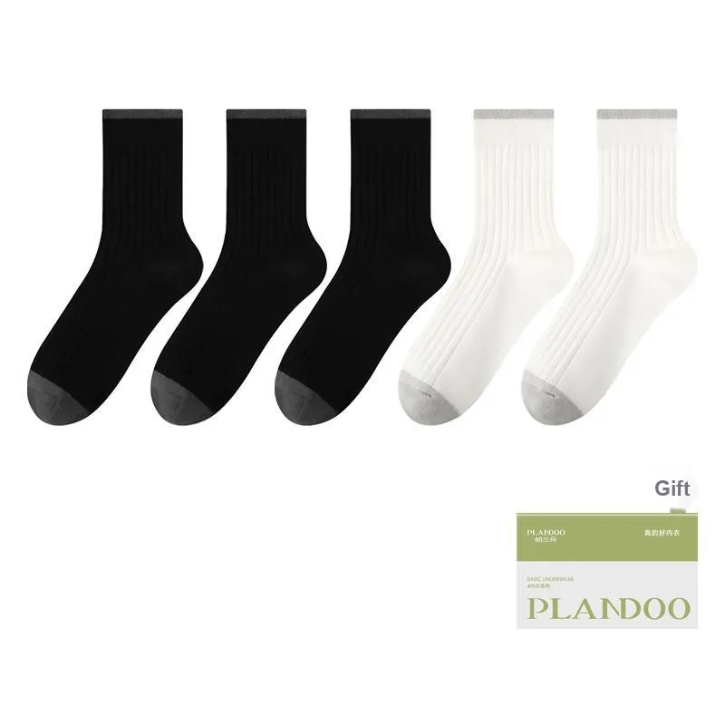 PLANDOO Mid Calf Socks Men's Shopping Bag 5 Pack-21