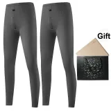 2 Pack (Downpour Gray+Downpour Gray) German Fleece Heating/Antibacterial Comfortable/Seamless Skin-Friendly