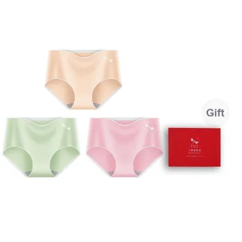 RED DRAGONFLY Seamless 100% Cotton Panty Women's 3 Pack Gift Box Set