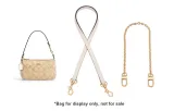 Coach Ecru 1.1cm Width Plain Weave Gold Snap Underarm 65cm+Free Decorative Chain 40cm
