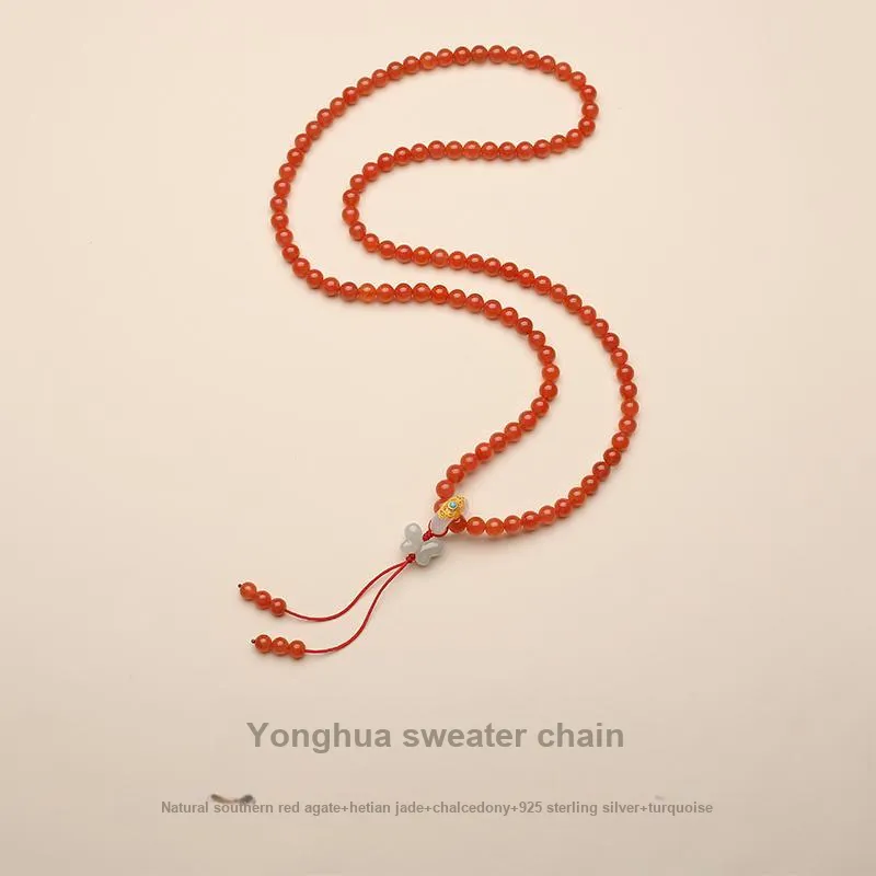 QIAOWUQIAONV Southern Red Agate Necklaces Women's-1