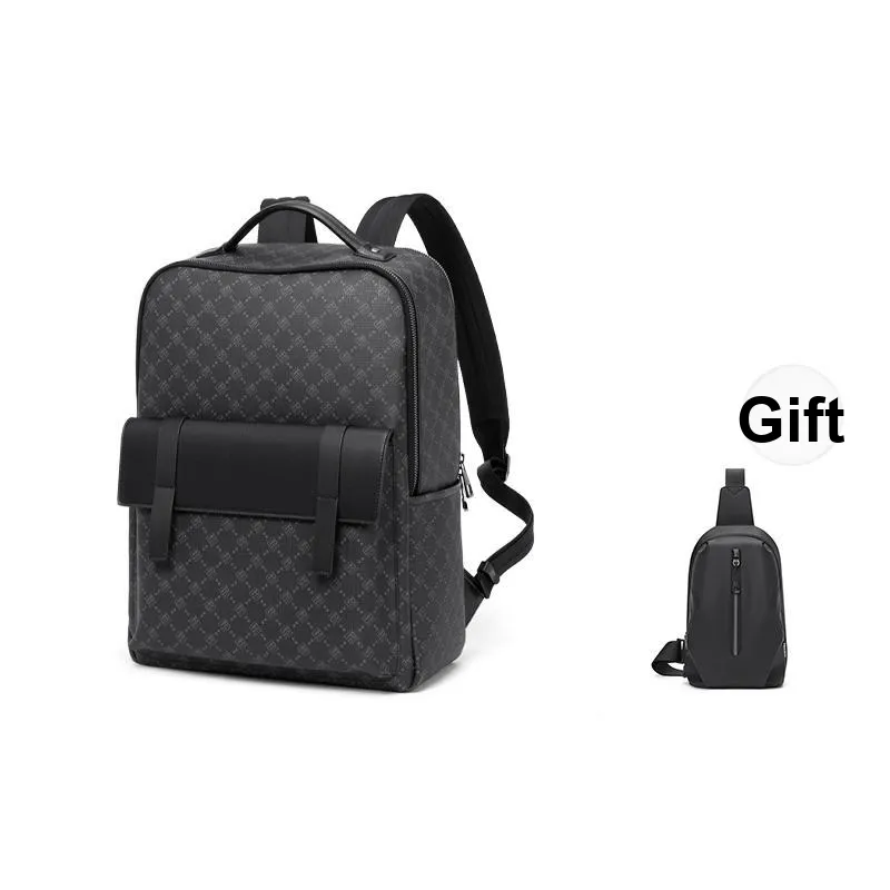 POLO PVC Synthetic Leather Backpack Tubas Men's Black