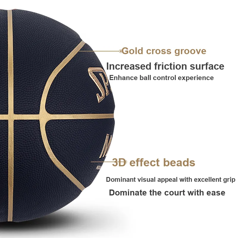 SPALDING TF Collection 77 812Y PU Basketball Black Gold Master Size 7 Training Unisex-1
