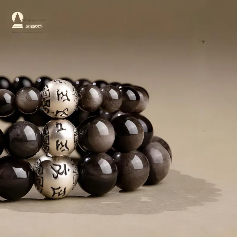 Mount Wutai Obsidian Bracelets Men's-1