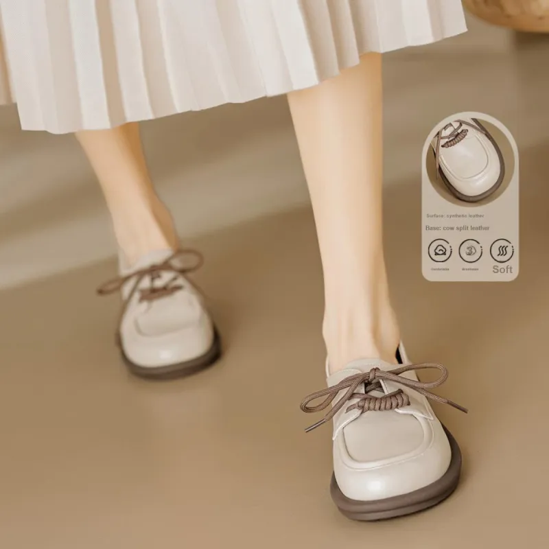 【dme】 Casual Single Shoes 2.5cm Women's Beige-1
