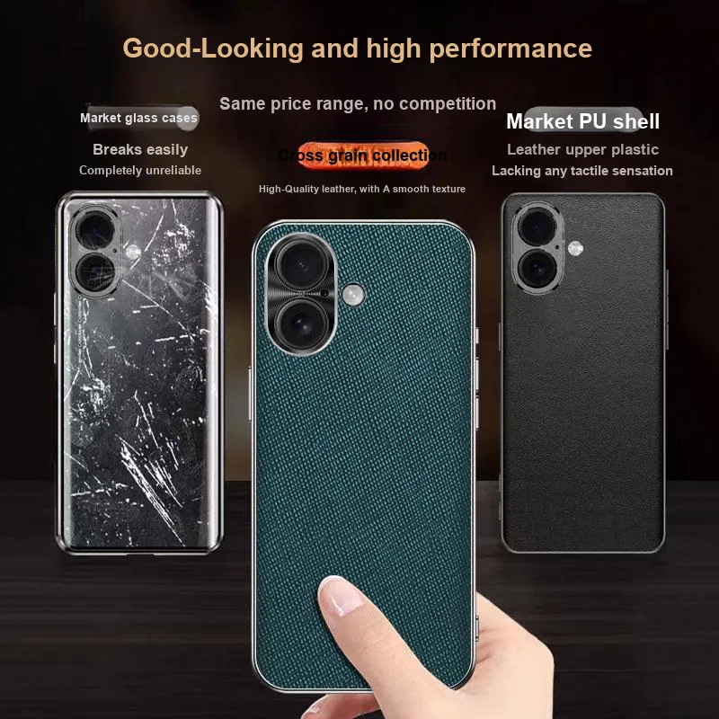 Record Star Leather Material Trendy Brand Premium Feel Phone Cases Compatibility IPhone16ProMa Business Formal-4