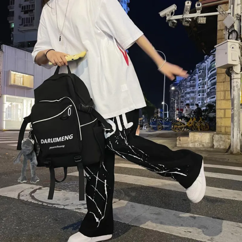 URBAN FOREST Nylon Backpack Unisex Blue/Red/Black/White-14