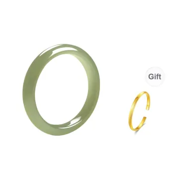 WEITIANXUAN Hetian Jade Bangles Pale Greenish White Jade Women's