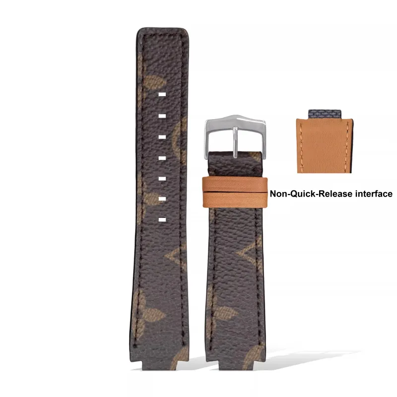 Yuloran LV Compatibility Watch Band Genuine Leather Material-1