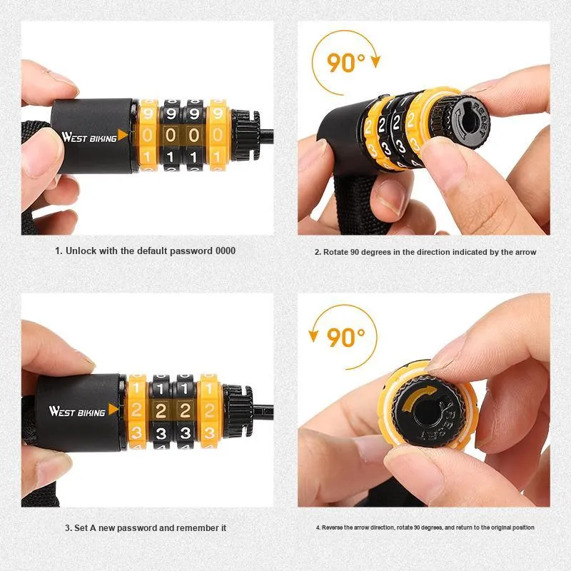 WEST BIKING Bicycle Locks Chain Lock-7
