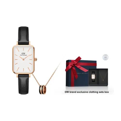 Daniel Wellington Women's Watch Кварцевый механизм Кожаный ремешок Белый циферблат DW00100434+DW00400305