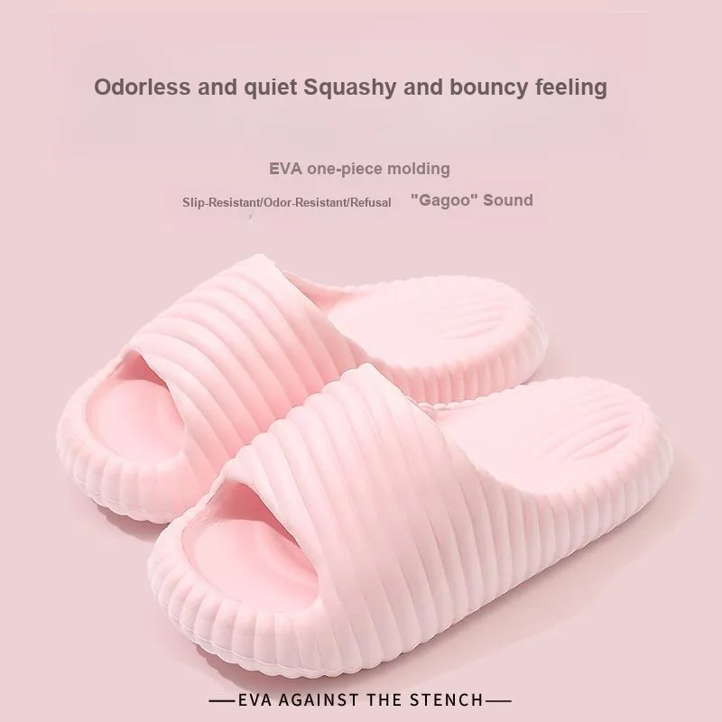 Foot Recreation Squashy And Bouncy Feeling Slippers Summer Indoor Home Platform Slip Resistant Bathroom Couple Slippers-1
