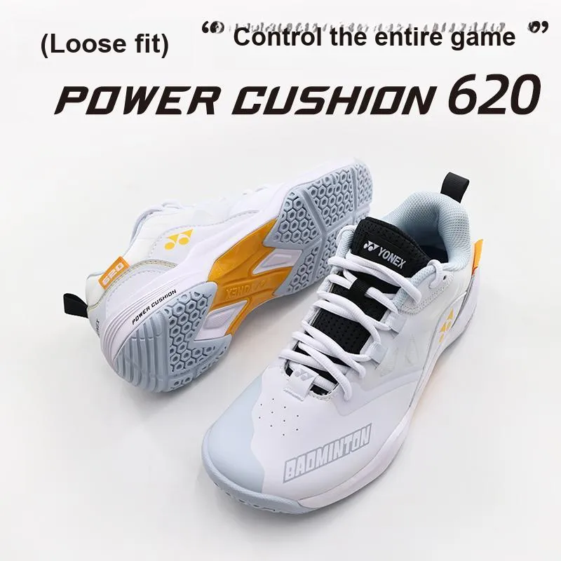 YONEX Power Cushion Low Top Badminton Shoes Unisex White Yellow-5