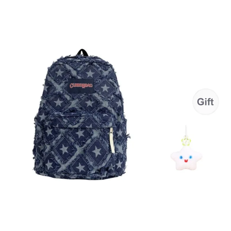 URBAN FOREST Denim Backpack Unisex Blue/Dark Blue/Light Blue-5
