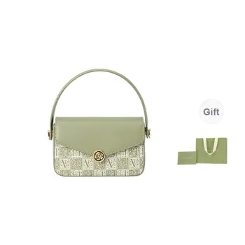 VANESSA HOGAN Monogram Cow Leather Shoulder Bag Crossbody Bag Shoulder Bag Handbag Small Size Women's Green/Black