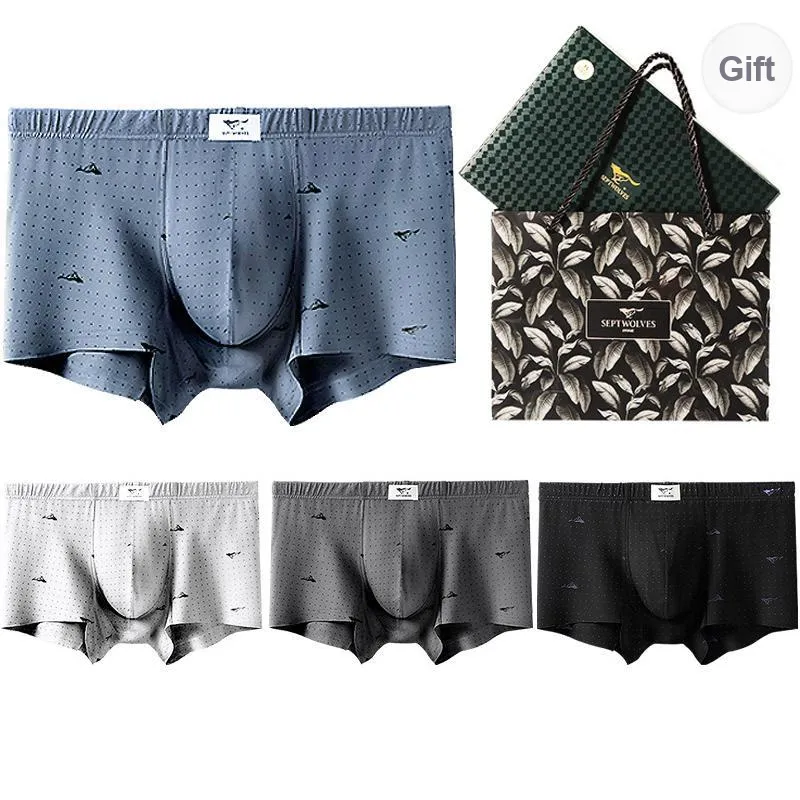 SEPTWOLVES Underpants Men's 4 Pack Gift Box Set+Shopping Bag-11
