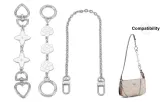 Silver White Four-Leaf Clover+Camellia Extender Chain+Decorative Chain 40cm