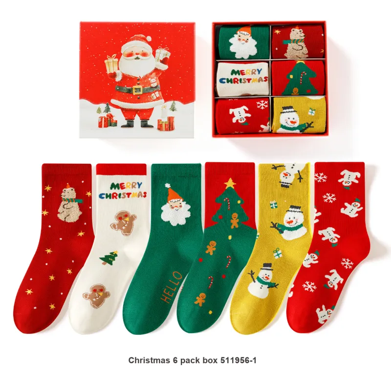 Caramella Mid Calf Socks Unisex Gift Box Of 6 Doubles-3