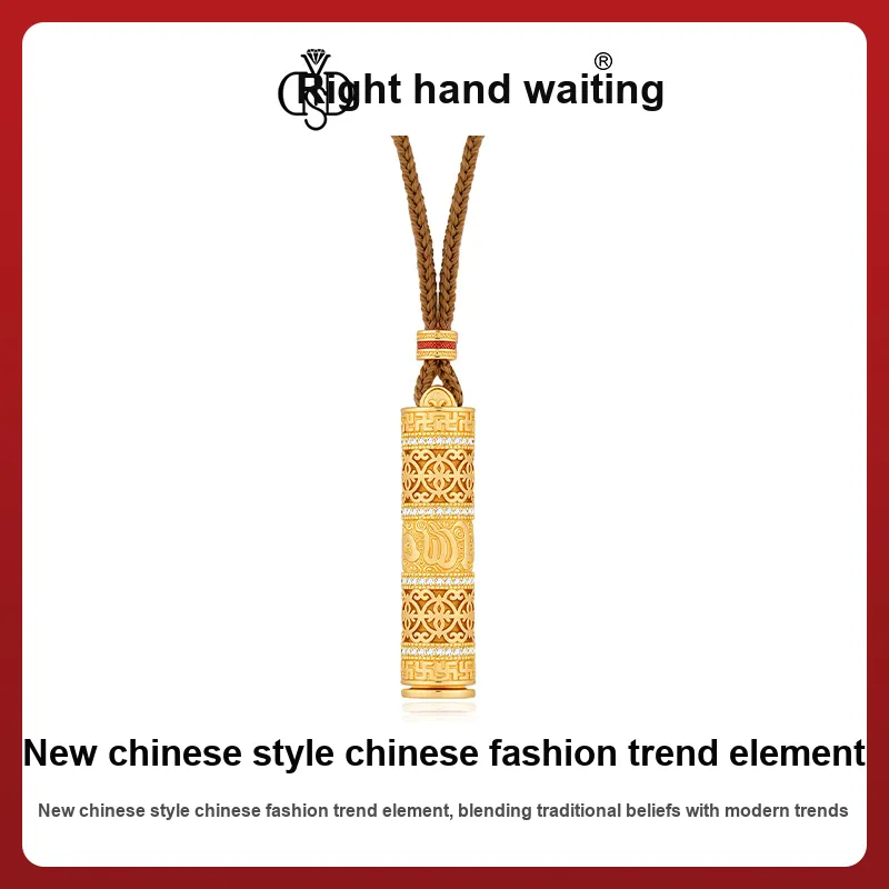 Right Hand Waiting Synthetic Cubic Zirconia Necklaces Unisex-2