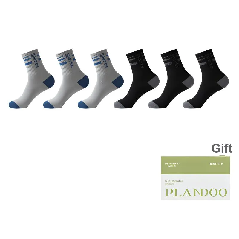 PLANDOO Mid Calf Socks Men's Shopping Bag 6 Pack-32