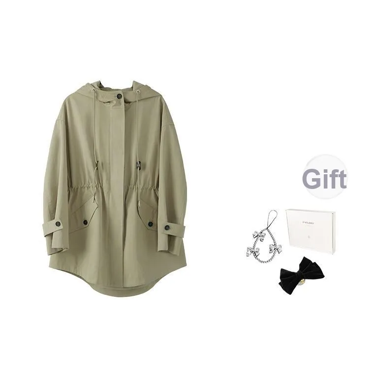 Fstudio Осенний Корейский Вдохновленный Коммутирующий Повседневный Тренчкот из Кожаных Тканей Подходящий для Женщин