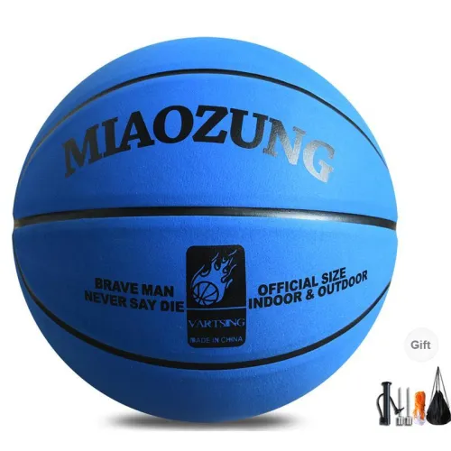 MIAOZUNG x VARTSING Microfiber Leather Basketball Blue Size 5 Size 7 Training Match Unisex