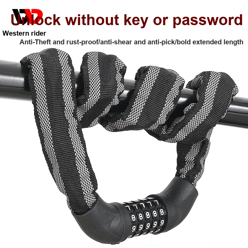 WEST BIKING Bicycle Locks Anti Pry Water Resistant Anti Rust Chain Lock-1