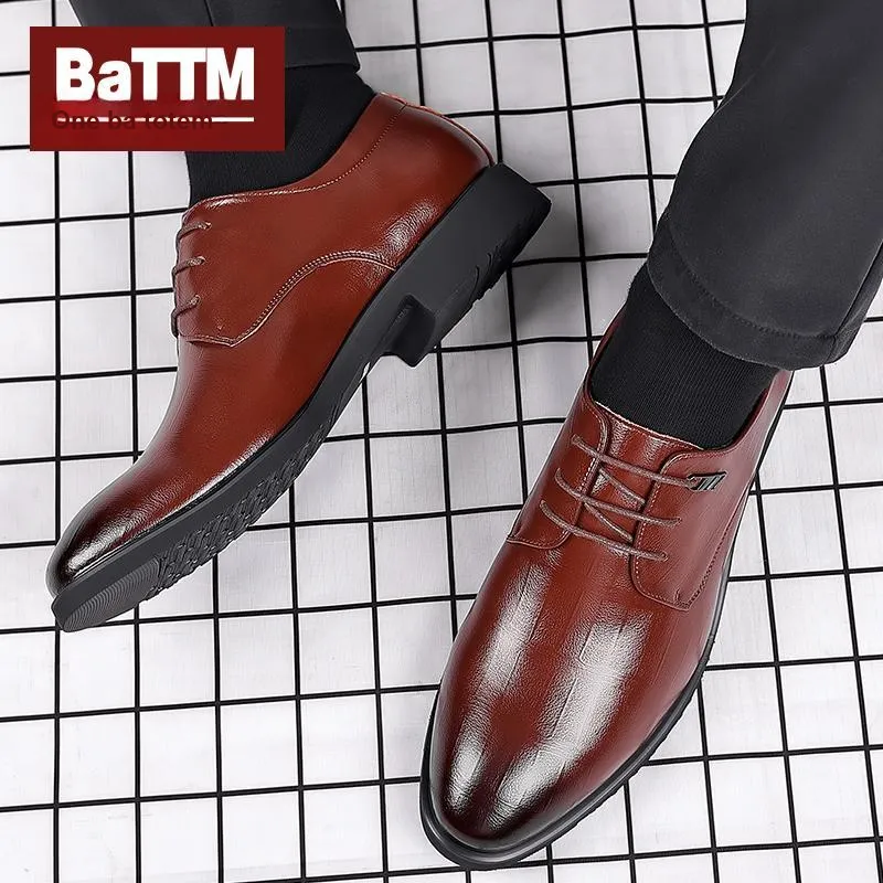 Batotem Dress Shoes Men Low Top Black Brown-6
