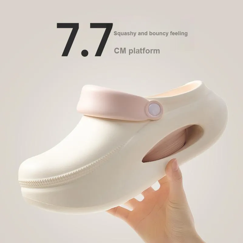UTUNE Squashy And Bouncy Feeling Platform Height Increasing Slip on Women's Home Slippers-2