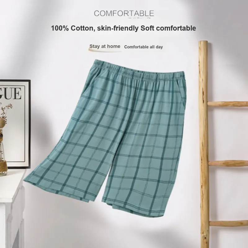 FARO Pajama Pants Men's Blue Green Plaid-1
