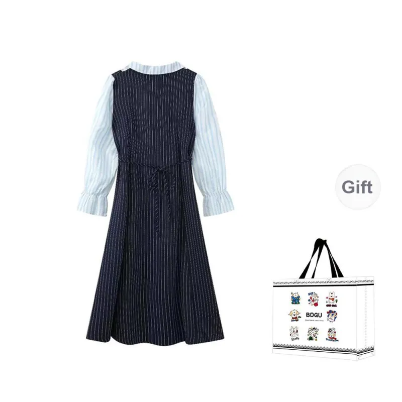 BDGU Long Sleeved Dress Women's Navy Blue-1