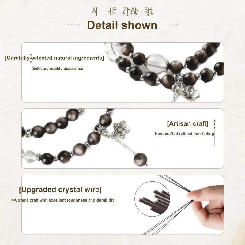 YUANYUANRUYI Obsidian Bracelets Unisex-2