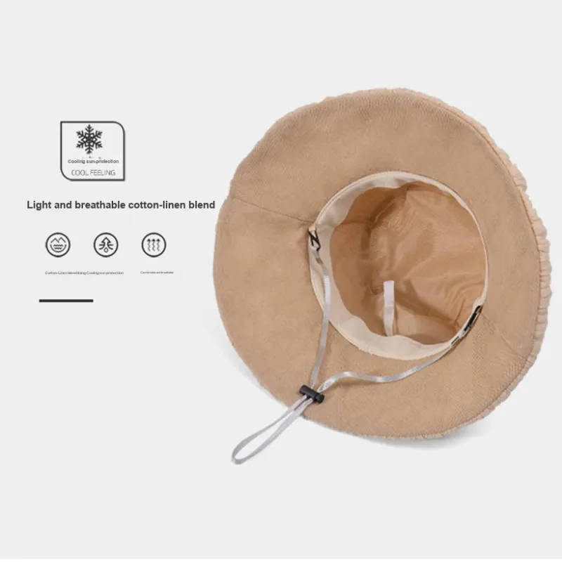 Cgediao Cotton Linen Blend Bucket Hats Women's-11