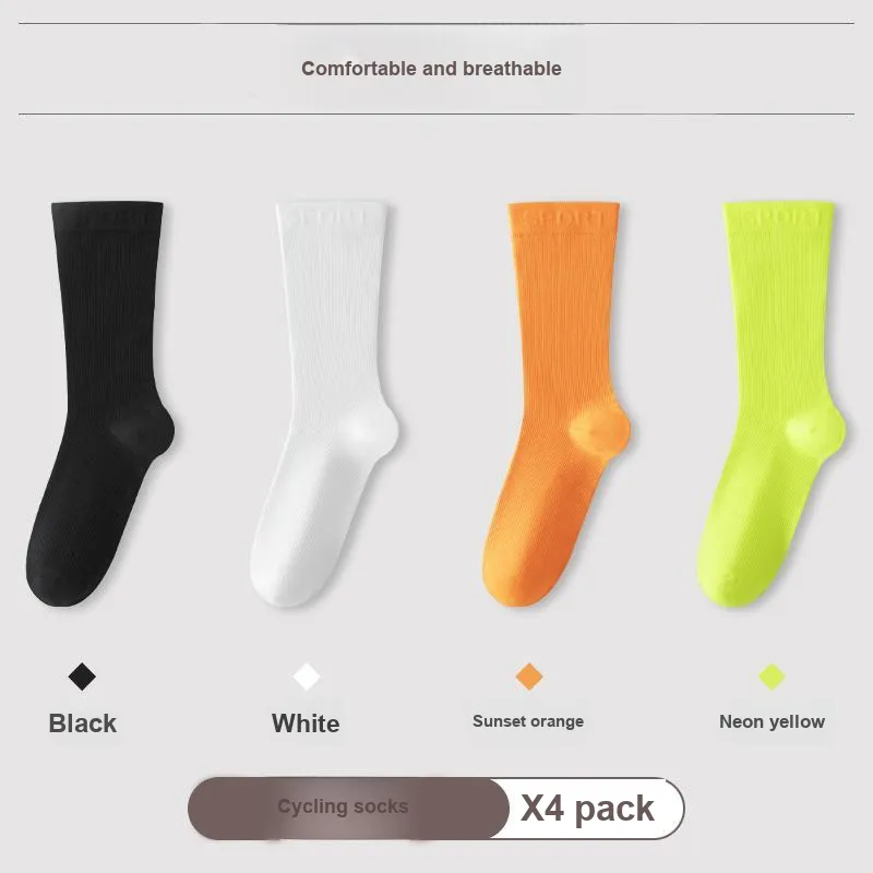 FIRS Mid Calf Socks Men's 4 Pack Mixed color Combination-13