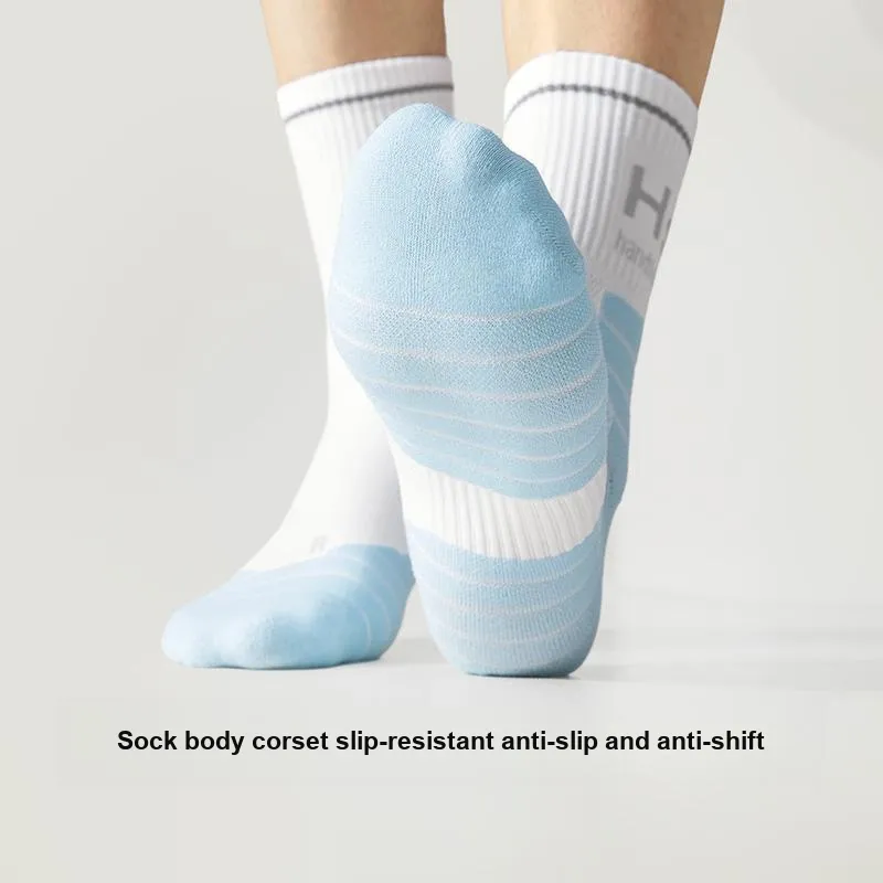 B&C.Room Mid Calf Socks Men's 2 Pack Blue White+Dark Gray-1
