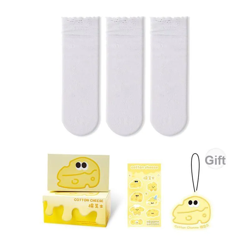 COTTON CHEESE Mid Calf Socks Women's Box 3 Pack-5